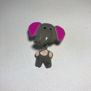 Korean Elephant Animal Statement Figurine Brooch